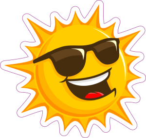 cartoon sun wearing sunglasses